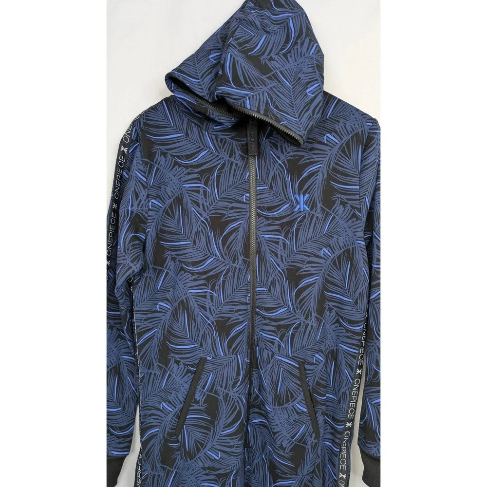 OnePiece Norwegian Original Jumpsuit Medium Blue Leaf Hooded Zip One Piece - Picture 7 of 16